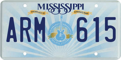 MS license plate ARM615