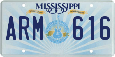 MS license plate ARM616