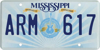 MS license plate ARM617