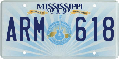 MS license plate ARM618