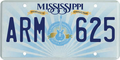 MS license plate ARM625