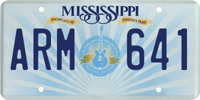 MS license plate ARM641