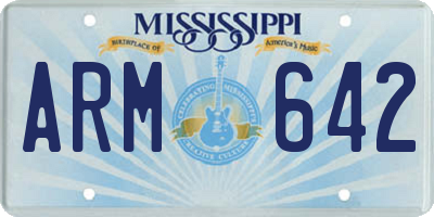 MS license plate ARM642