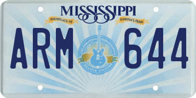 MS license plate ARM644
