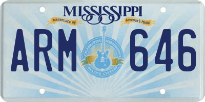 MS license plate ARM646