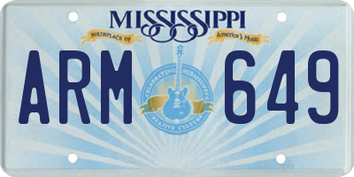 MS license plate ARM649