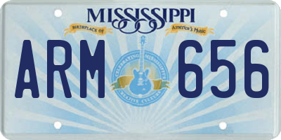 MS license plate ARM656