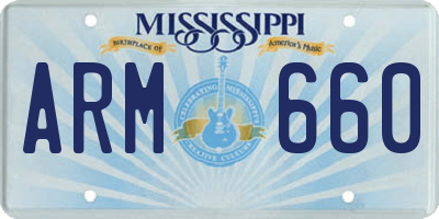 MS license plate ARM660
