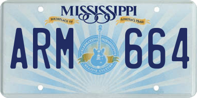 MS license plate ARM664
