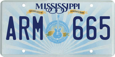 MS license plate ARM665
