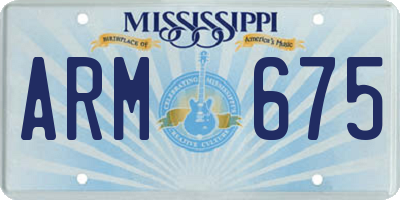 MS license plate ARM675