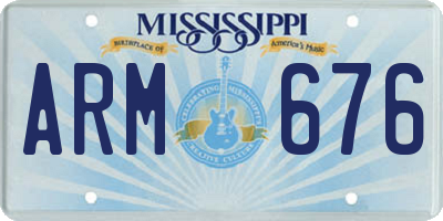MS license plate ARM676