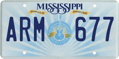 MS license plate ARM677