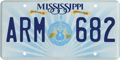 MS license plate ARM682