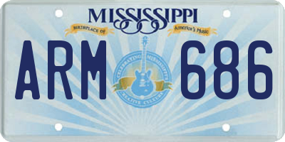 MS license plate ARM686