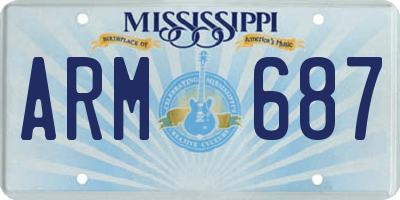 MS license plate ARM687