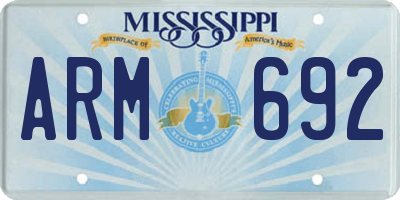 MS license plate ARM692