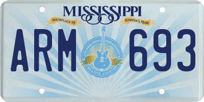 MS license plate ARM693