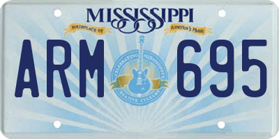 MS license plate ARM695