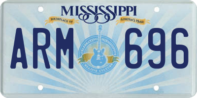 MS license plate ARM696