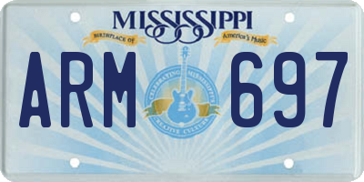 MS license plate ARM697