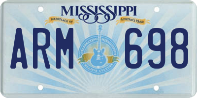 MS license plate ARM698