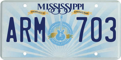MS license plate ARM703