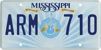 MS license plate ARM710