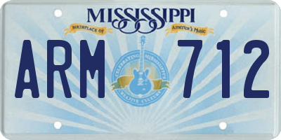 MS license plate ARM712