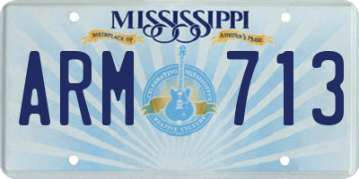 MS license plate ARM713
