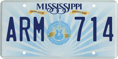 MS license plate ARM714