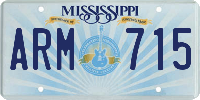 MS license plate ARM715