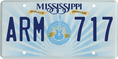 MS license plate ARM717