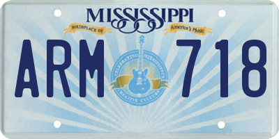 MS license plate ARM718