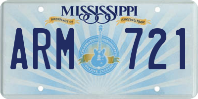 MS license plate ARM721