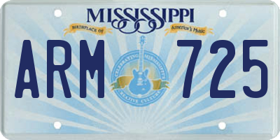 MS license plate ARM725