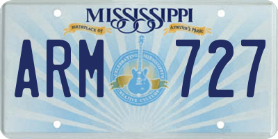 MS license plate ARM727