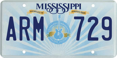 MS license plate ARM729