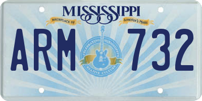 MS license plate ARM732