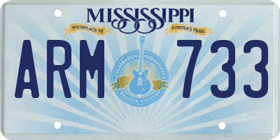 MS license plate ARM733