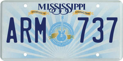 MS license plate ARM737