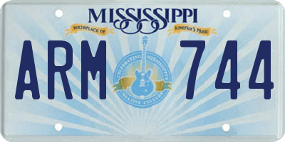 MS license plate ARM744