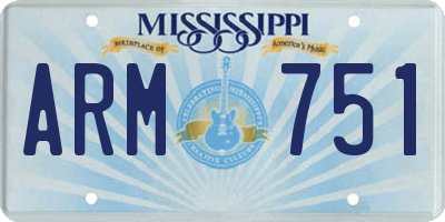MS license plate ARM751