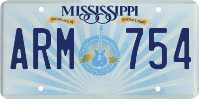 MS license plate ARM754