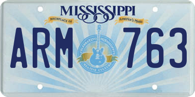 MS license plate ARM763