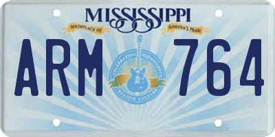 MS license plate ARM764
