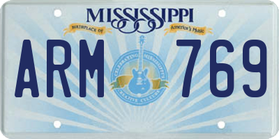 MS license plate ARM769