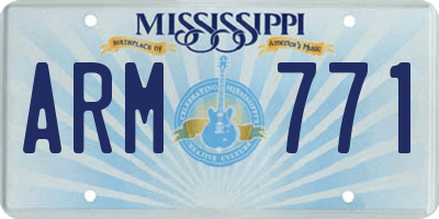 MS license plate ARM771