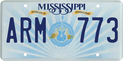 MS license plate ARM773