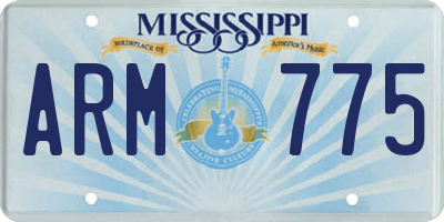 MS license plate ARM775